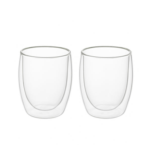 Double Wall Glass Cup Set – 2 Piece – 200 ml – Clear Insulated Design – 23712