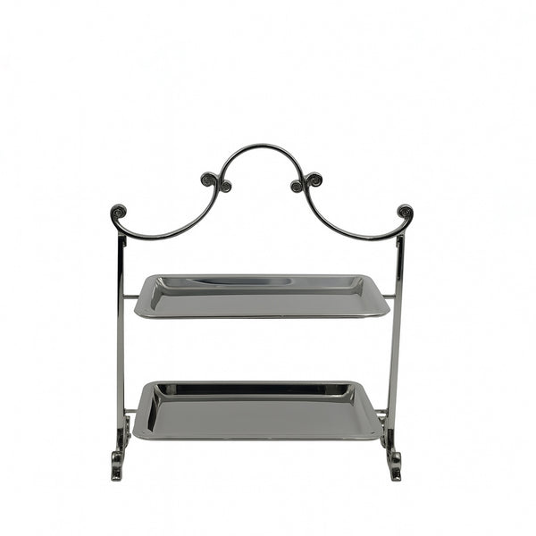 CD-6964 – 2-Layer Tray with Stand – Black – 25cm (W) x 30cm (H)
