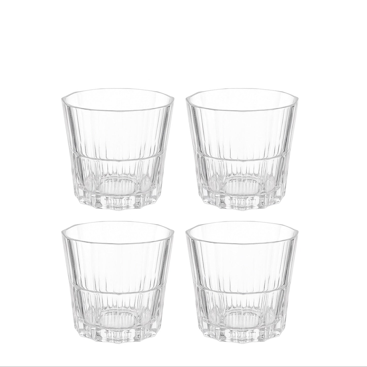 Whiskey Glass Set – 4 Piece – 335 ml – Elegant Starburst Pattern – 68504