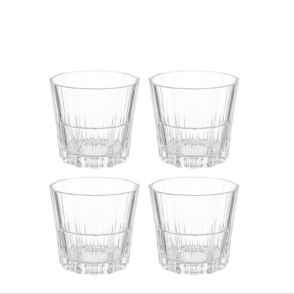 Whiskey Glass Set – 4 Piece – 335 ml – Elegant Starburst Pattern – 68504
