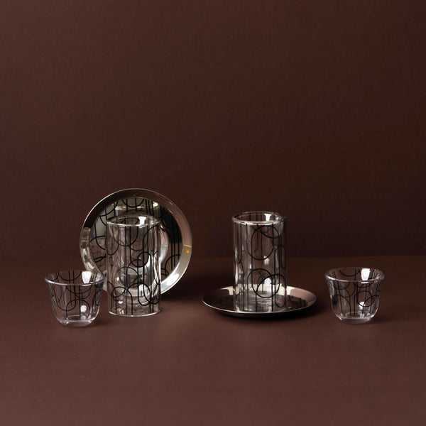 GT1112 Tea & Cawa Cup Set – 18-Piece – Elegant Clear Glass Design
