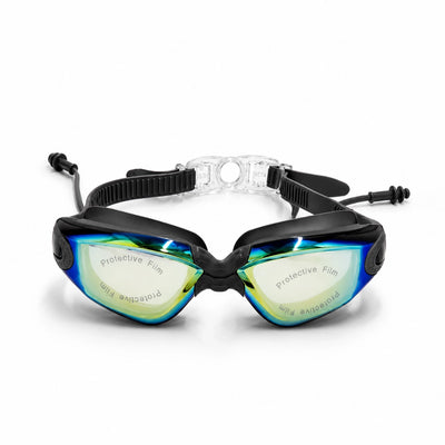 1366T-03 Swimming Goggles Mirrored Anti Fog UV Protection Swim Goggles Black And Blue Siddiq Gifts