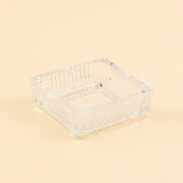 Glass Ashtray – Square Cut Design – 10cm – YG1016-4/59430