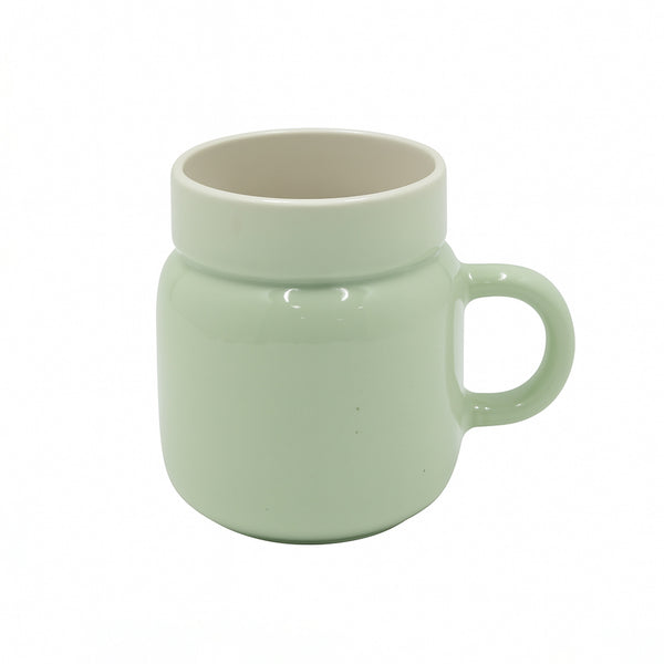 HS62537 – Ceramic Mug – Mint Green Gloss with Raised Rim