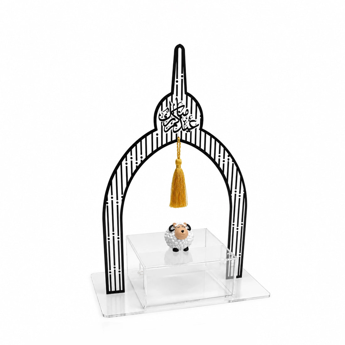 Eid Arch Acrylic Box with Sheep – 30 x 22 CM – Eid Al Adha Decorative Storage Display