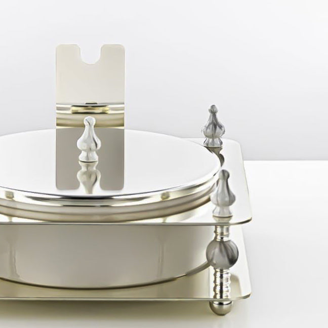 HM4107-S Candy Box – Elegant Silver Finish with Round Lidded Bowl and Decorative Stand