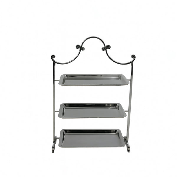 CD-6965 – 3-Layer Tray with Stand – Black – 25cm (W) x 40cm (H)