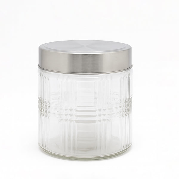 MARCH-0010 Glass Storage Jar with Silver Lid – 800 ml