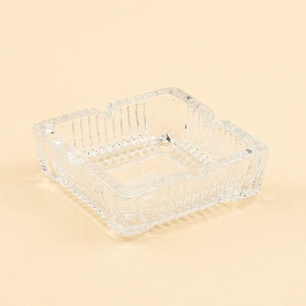 Glass Ashtray – Diamond-Cut Square Design – 12cm – DSTG2036-7/L1HA