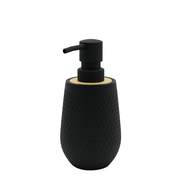 548-9 Soap Liquid Dispenser – Matte Black with Wooden Accent