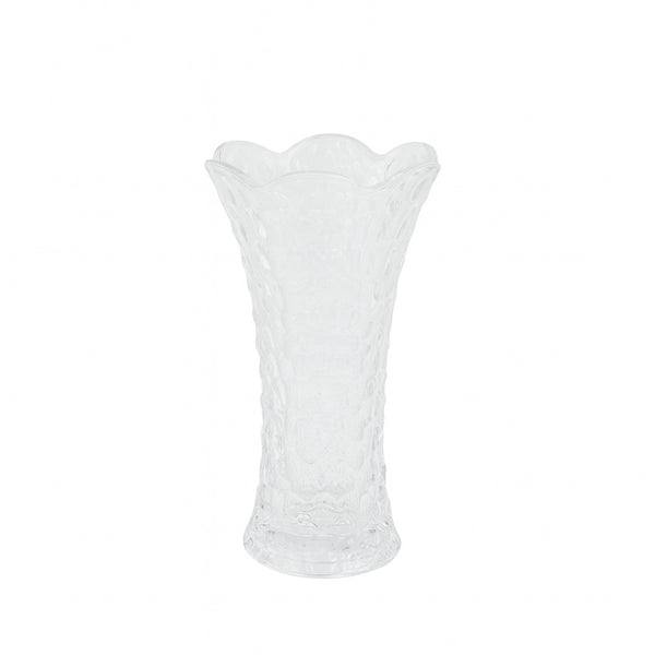 DSHP128-2C/L1 Glass Flower Vase – 23cm (H) – Clear Textured Design
