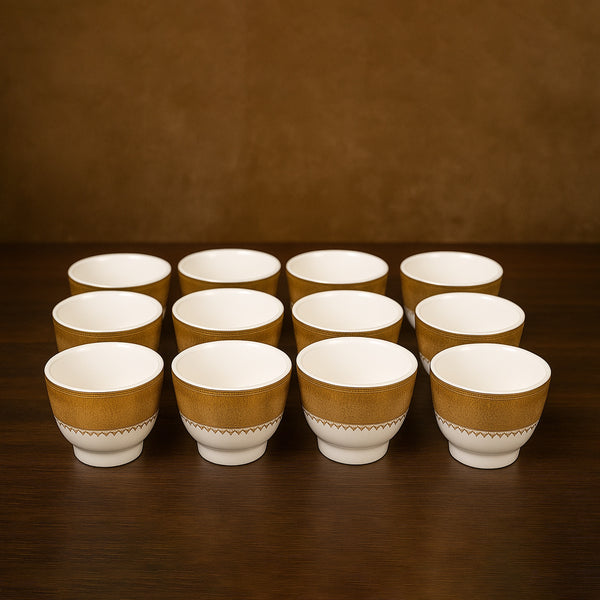 MK-375 Cawa Cup Set – 12-Piece Elegant White and Gold Design