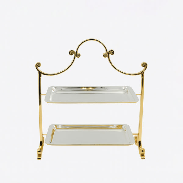 CD-7534 – 2-Layer Stand – Gold & Silver – 25cm (W) x 30cm (H)