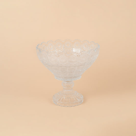 SK09672202W – Glass Fruit Bowl with Base – 24cm