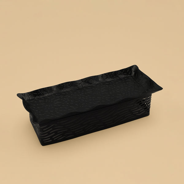 29C813-1 – Rectangular Black Serving Tray – 33cm (W) x 13cm (L)