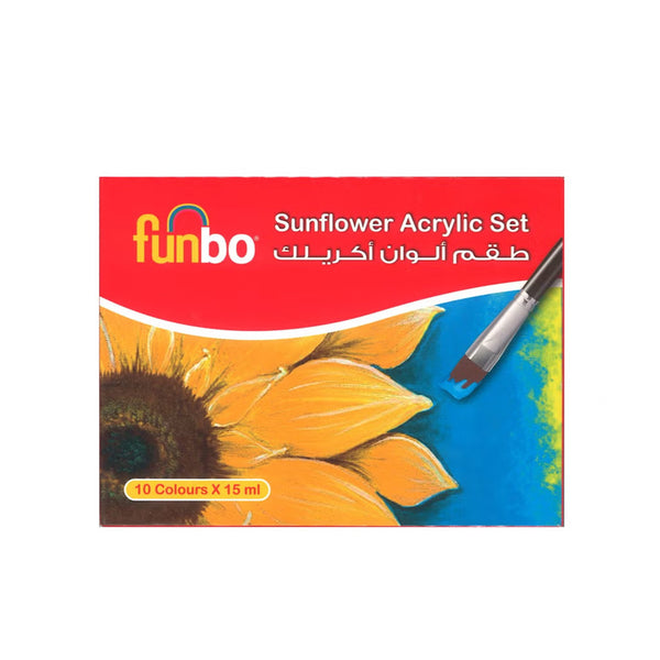 FO-ACRYLIC-1015 Funbo Sunflower Acrylic Paint Set – 10 Colours x 15ml