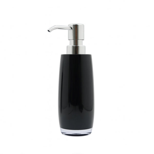 NT-30070-1 Hand Wash Bottle – Glossy Black with Chrome Pump – Slim Tall Design