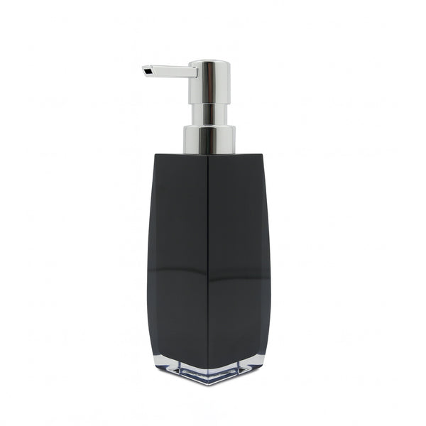 548-6 Soap Liquid Dispenser – Glossy Black Square Body with Chrome Pump