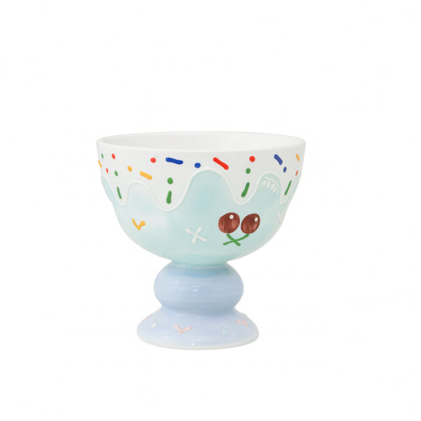 Decorative ceramic bowl with colorful design on a white background