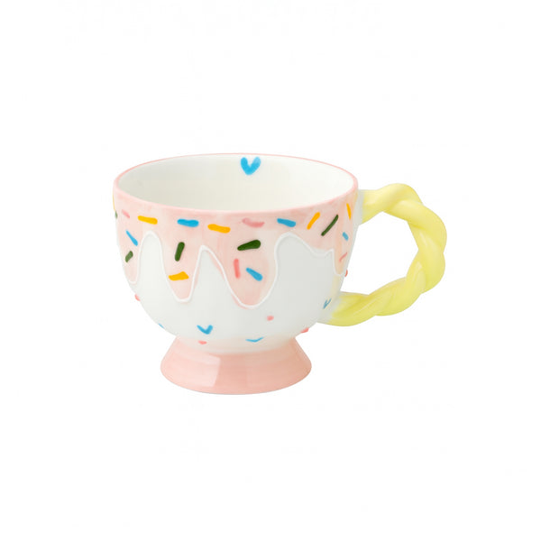 1515-02 Ceramic Mug –  Twisted Yellow Handle