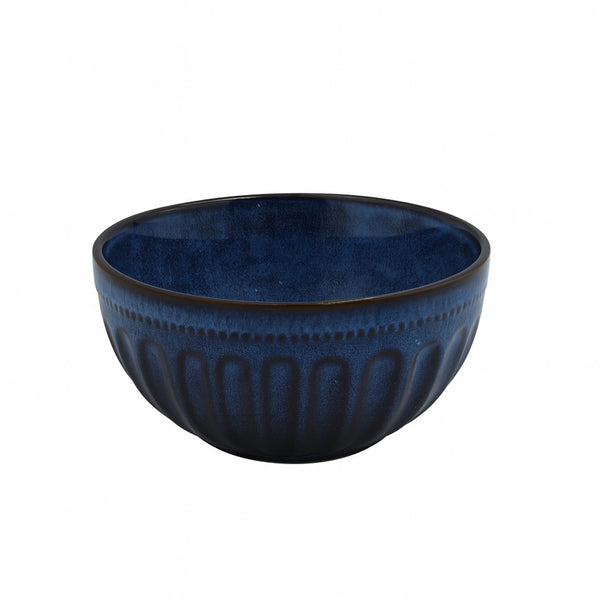0001-18 – Ceramic Bowl – 5.5" Blue Embossed