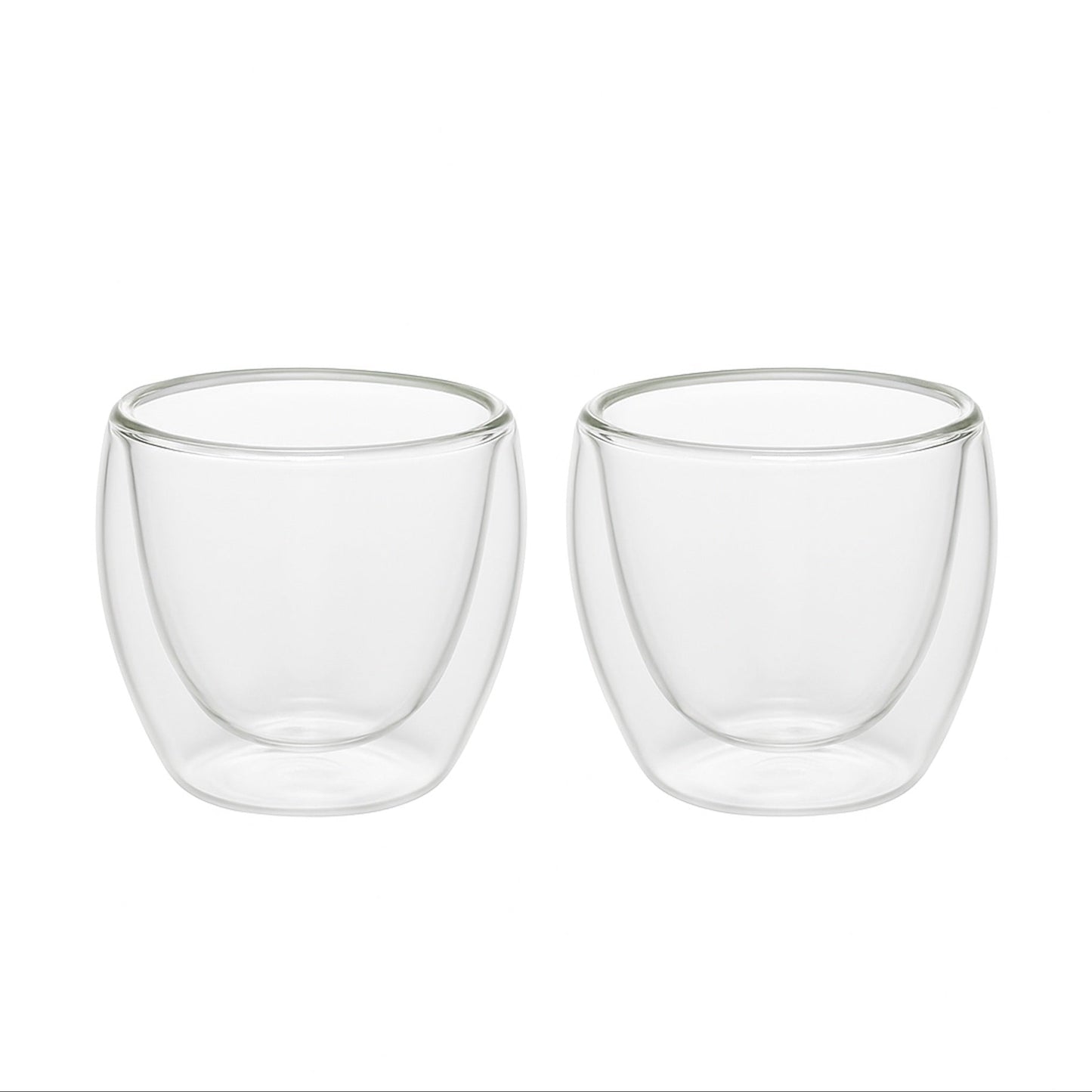 Double Wall Glass Set – 2 Piece – 80 ml – Clear Insulated Design – 23705