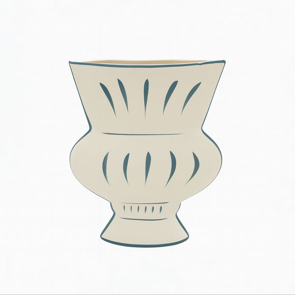 NW240796L-MWBL – Ornate Pedestal Flower Vase – 26cm (H)