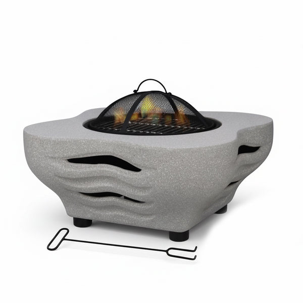 R241515S-002 VIP Outdoor BBQ Stove – 77 x 60 x 37 cm – Wave-Cut Stone-Style Design
