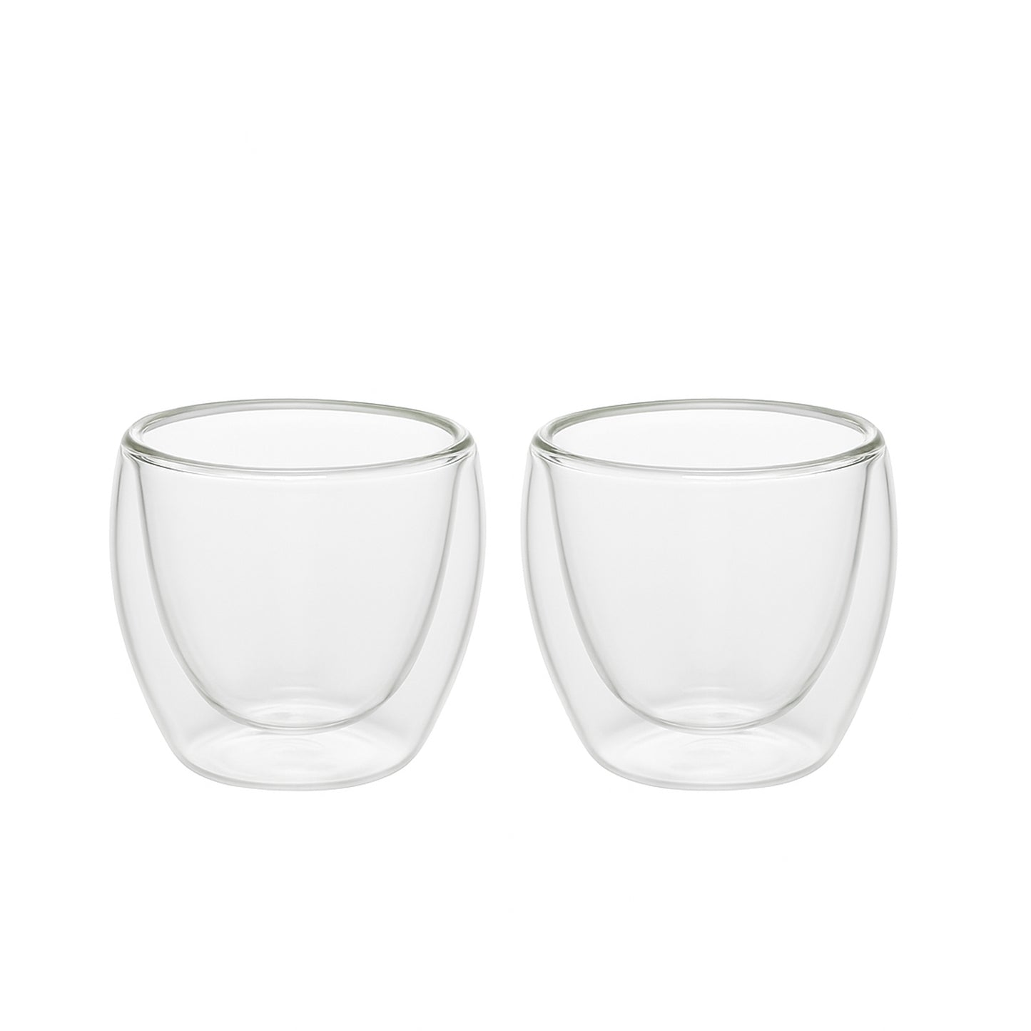 Double Wall Glass Cup Set – 2 Piece – 60 ml – Clear Insulated Design – 23715