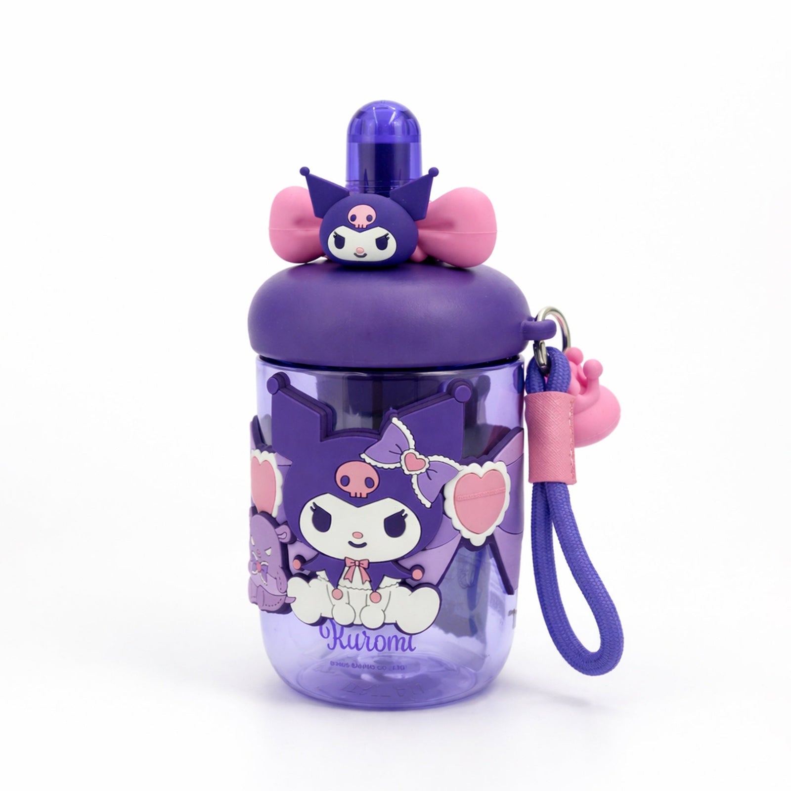 1620-08 Kuromi Vacuum Insulated Water Bottle – 650ml – Straw Lid & Carry Strap – Character Design | Siddiq Gifts Mussafah Abu Dhabi