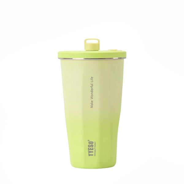 TYESO 1620-13 Vacuum Insulated Tumbler 600 ml Light Green Stainless Steel – Leak-Proof Reusable Cup with Straw from Siddiq Gifts Mussafah, Abu Dhabi