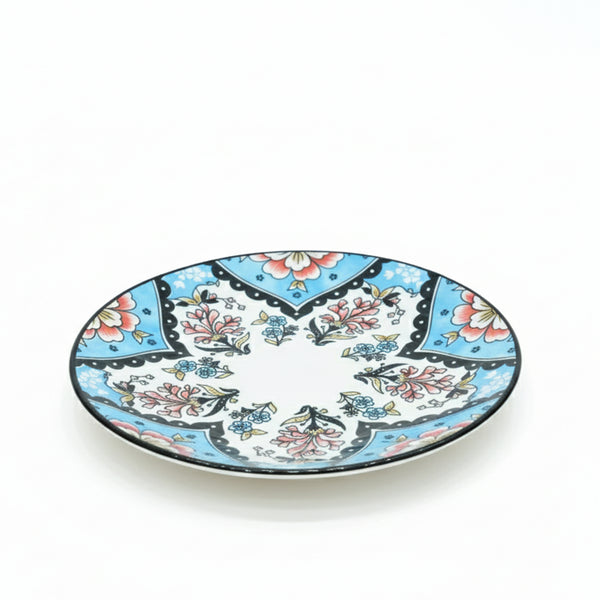Decorative plate with floral patterns on a white background