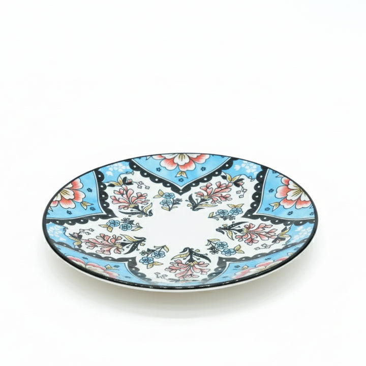 Decorative plate with floral patterns on a white background