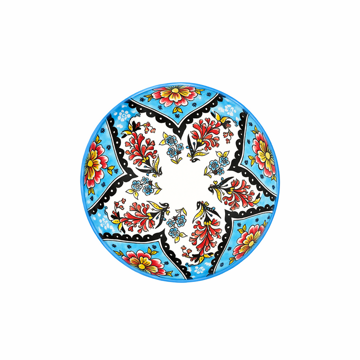 Decorative plate with floral patterns on a white background