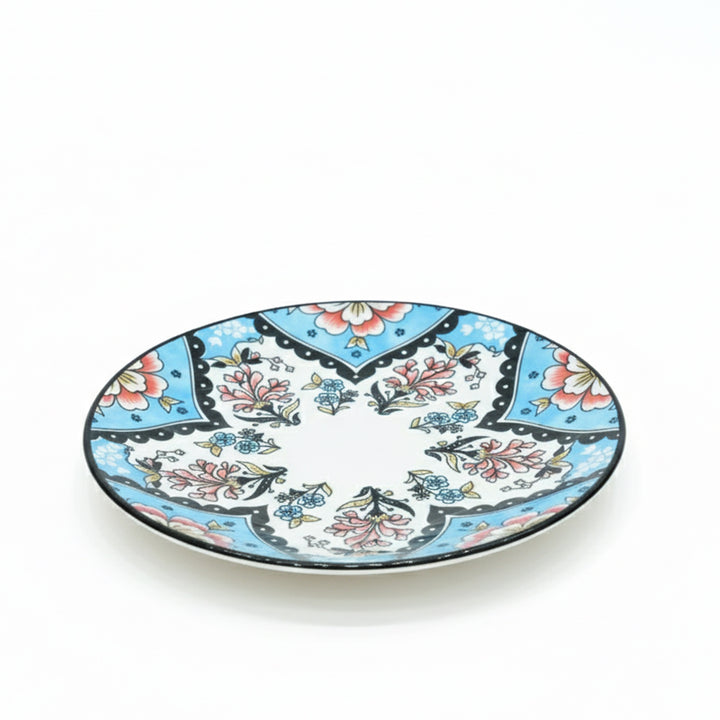Decorative plate with floral patterns on a white background