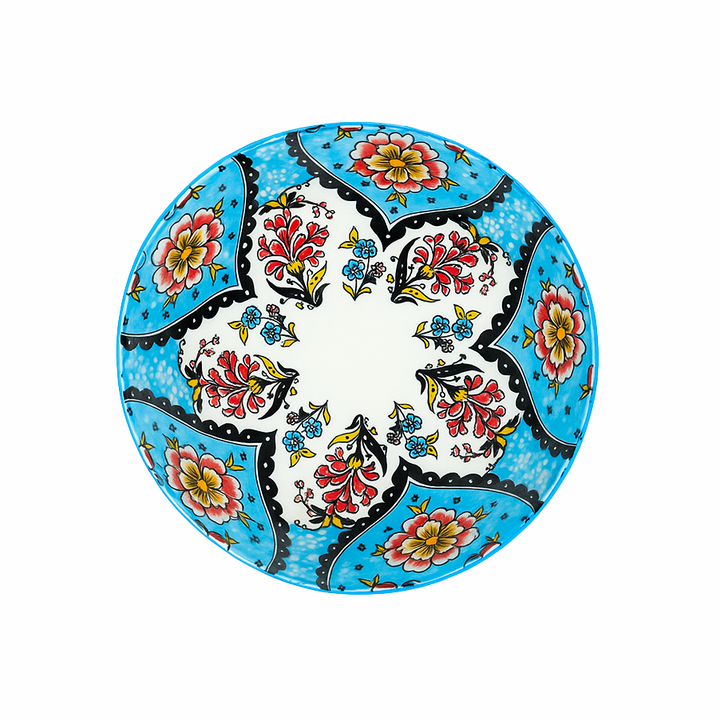 Decorative plate with floral patterns on a white background