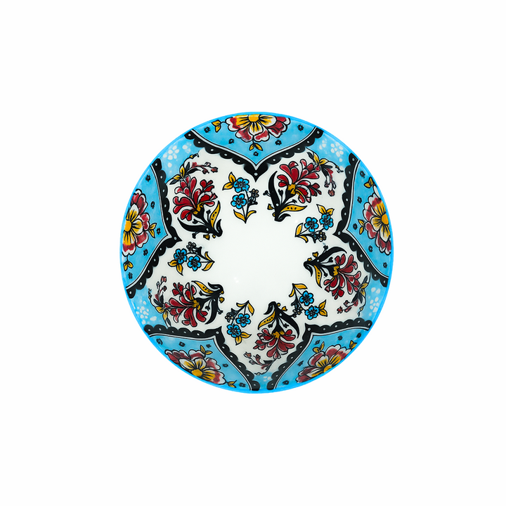 Decorative plate with floral patterns on a white background