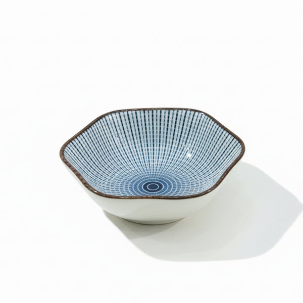 1624-08 Ceramic Bowl – 4 Inch Blue & White Premium Small Serving Bowl – Siddiq Gifts Mussafah Abu Dhabi