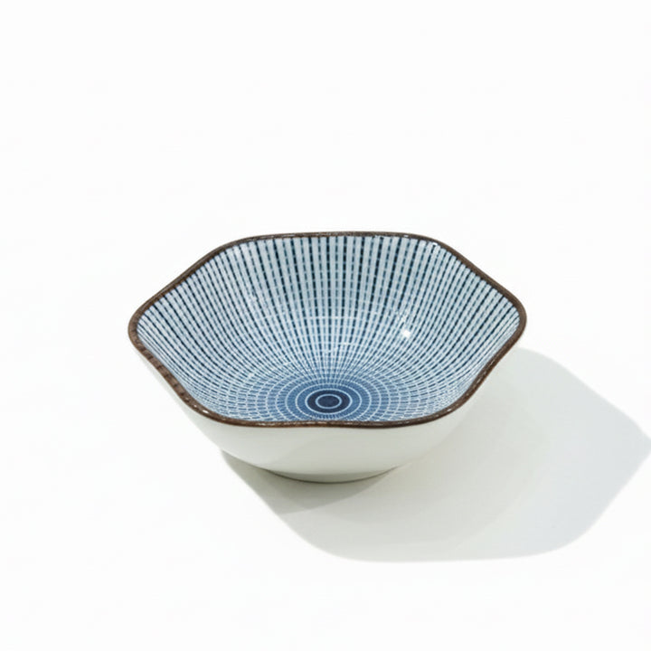1624-08 Ceramic Bowl – 4 Inch Blue & White Premium Small Serving Bowl – Siddiq Gifts Mussafah Abu Dhabi