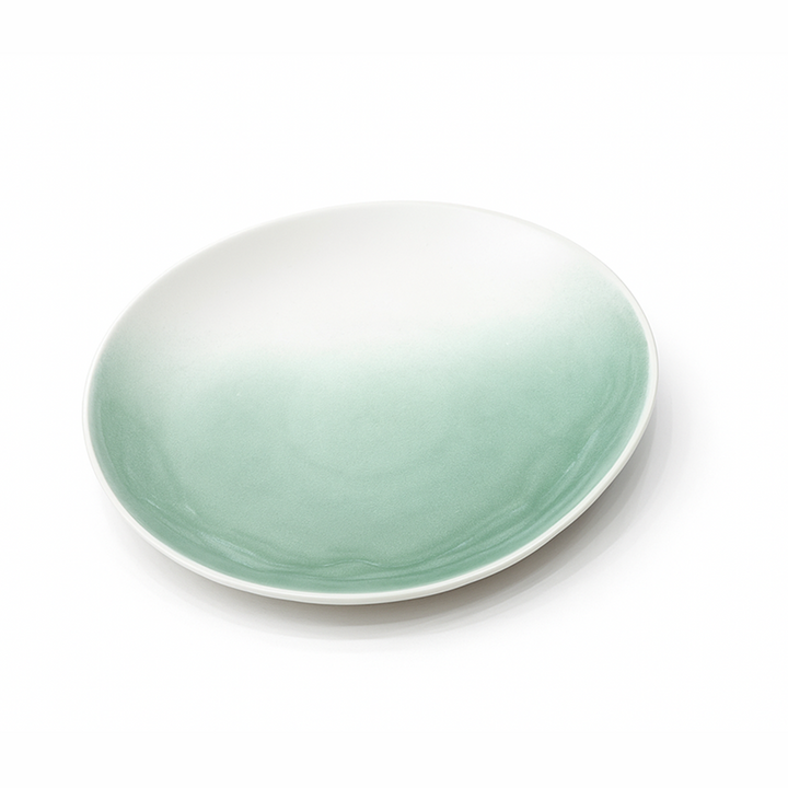 1625-07 Ceramic Dinner Plate 10.5 Inch in Green and White Gradient Glazed Finish – Siddiq Gifts Mussafah Abu Dhabi