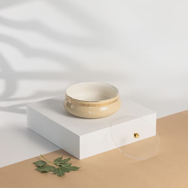 ET2977 Naqsh Medium Date Bowl – Ivory & Gold
