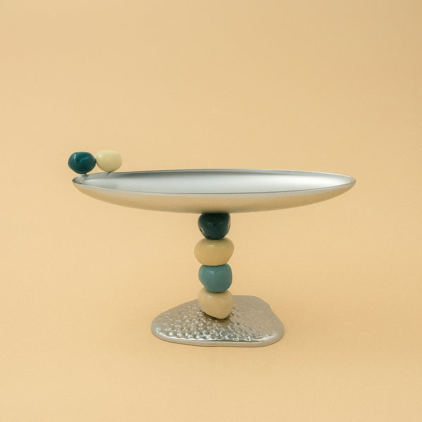 25236-89 – Fruit Tray – 15cm (H) – Oval Silver Tray with Textured Base