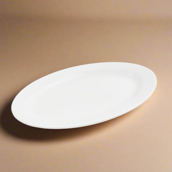 Ceramic Plate 10 Inches – Glossy White Oval Shape – 99317-18