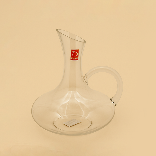 TX2215B – Glass Wine Decanter with Curved Handle – Clear