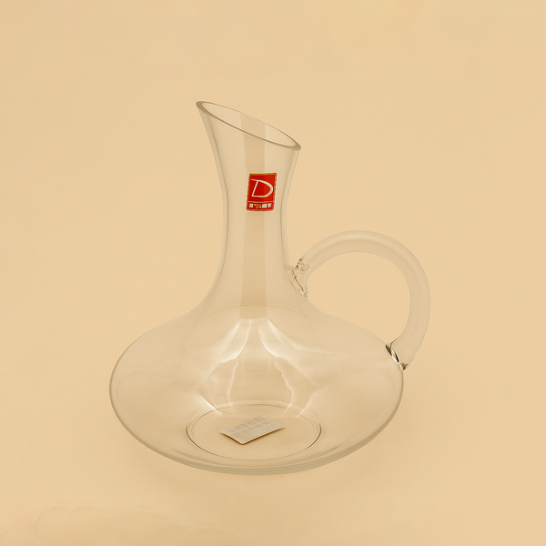 TX2215B – Glass Wine Decanter with Curved Handle – Clear