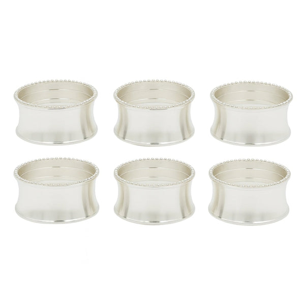 CD-5107 Napkin Holder – 6-Piece Silver Ring Set