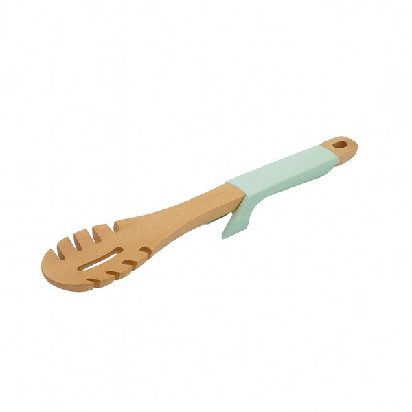 60304-10 Bamboo Spaghetti Server – Mint Green Raised Handle