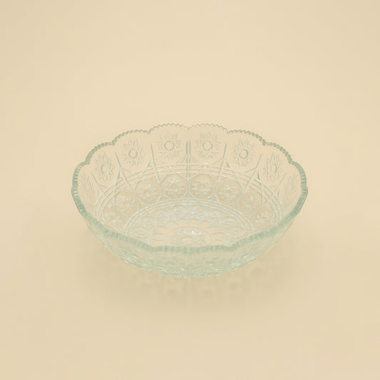 Fb7373GCL – Glass Fruit Bowl – Star Pattern Design – 27cm Diameter – 1320cc Capacity