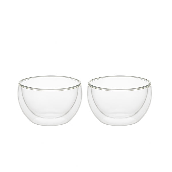 Double Wall Glass Cup Set – 2 Piece – 150 ml – Clear Insulated Design – 23714