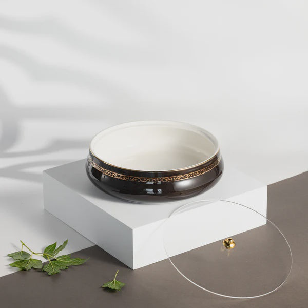 ET2974 Naqsh Large Date Bowl – Black & Gold